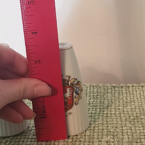 Vintage German Frankfurt a.M Porcelain Salt & Pepper Shakers Crest - Picture 6 of 8